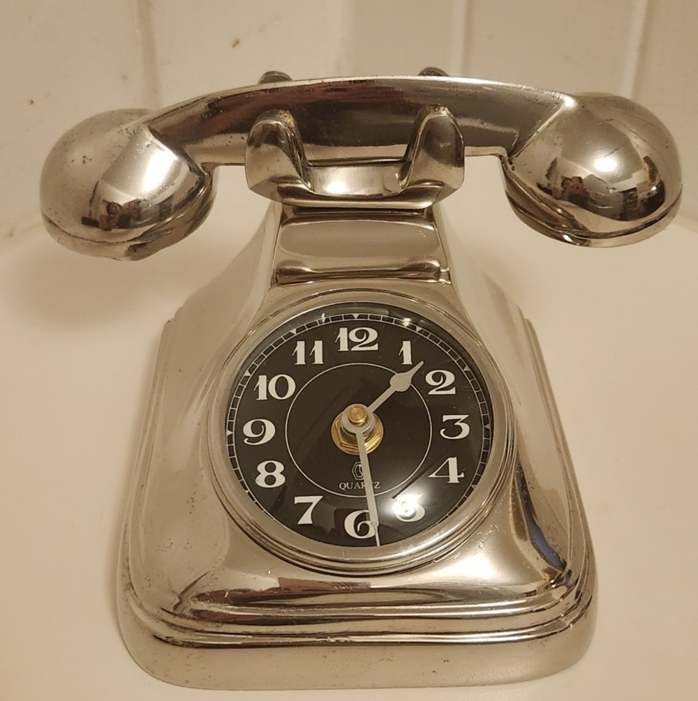 Analog Telephone Clock Silver Tone SAVE 15%! - Picture 2 of 6